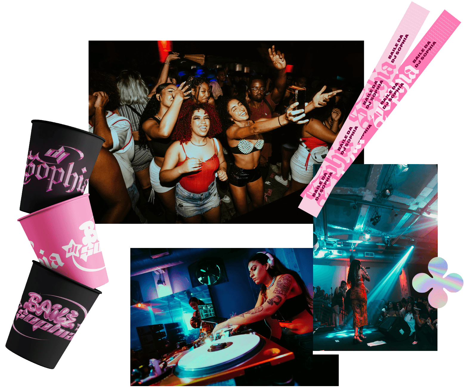 Identidade visual DJ Sophia e Baile da DJ Sophia, direção de arte RegularSwitch